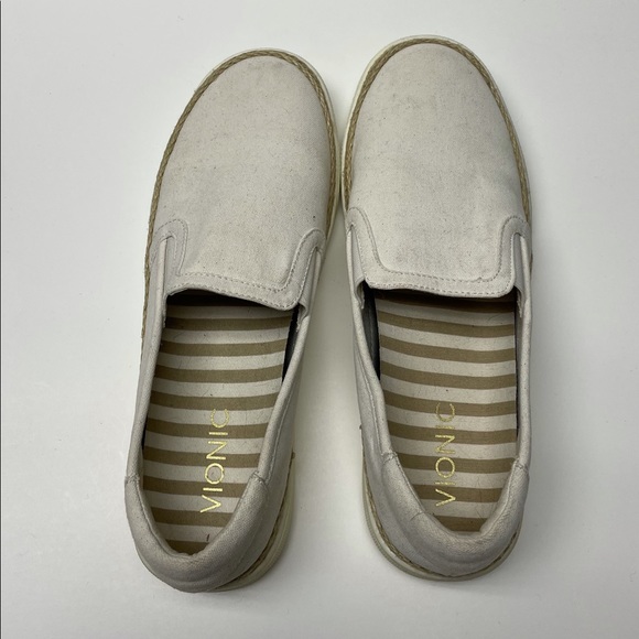Vionic Rae women’s 7.5 canvas flats loafers in ivory with rope detail - Picture 3 of 6